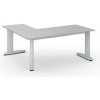 Rohový kancelársky písací stôl PRIMO FLEXIBLE, 180x160 cm, sivá Rohový kancelársky písací stôl PRIMO FLEXIBLE, 180x160 cm, sivá