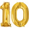 FÓLIOVÉ BALÓNY ČÍSLO 10 ZLATÉ 40cm XXL NA HÉLIUM DEKORÁCIA DESIATE NARODENINY FÓLIOVÉ BALÓNY ČÍSLO 10 ZLATÉ 40cm XXL NA HÉLIUM DEKORÁCIA DESIATE NARODENINY