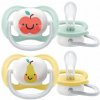 Avent cumlík Ultra Air Happy Jablko/Hruška mätová/žltá Avent cumlík Ultra Air Happy Jablko/Hruška mätová/žltá
