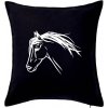 Kôň - hlava celá - Vankúš 50x50 - 50x50 - Iba poťah ( Čierna ) Kôň - hlava celá - Vankúš 50x50 - 50x50 - Iba poťah ( Čierna )