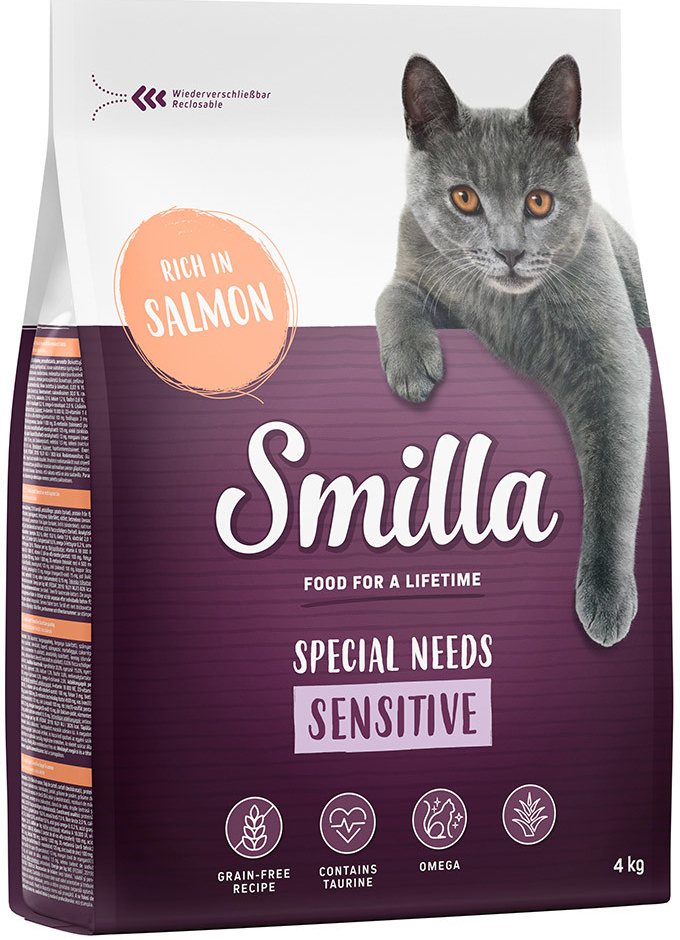 Smilla Adult Sensitive s lososom bez obilnín 4 kg