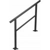 SucceBuy Schodové zábradlie s priečkou, zliatina hliníka, 122 cm, čierna farba SucceBuy Schodové zábradlie s priečkou, zliatina hliníka, 122 cm, čierna farba
