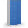 Šatníková skrinka S1 s úložnými boxmi, 6 boxov, 1850 x 900 x 500 mm, cylindrický zámok, modré dvere Šatníková skrinka S1 s úložnými boxmi, 6 boxov, 1850 x 900 x 500 mm, cylindrický zámok, modré dvere