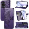 Peňaženkové kožené puzdro BUTTERFLY na Huawei P50 Pro – Tmavofialová Peňaženkové kožené puzdro BUTTERFLY na Huawei P50 Pro – Tmavofialová