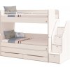 Cilek Poschodová posteľ s úložným priestorom a schodmi + 2x matrac 90x200x19 cm White Studio Cilek Poschodová posteľ s úložným priestorom a schodmi + 2x matrac 90x200x19 cm White Studio