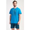 Outdoor pánské pyžamo krátké modré