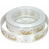 GOBA Stuha - látková, 25 m/2,5 cm, Šťastné a veselé, bílá GOBA Stuha - látková, 25 m/2,5 cm, Šťastné a veselé, bílá