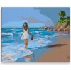 Maľovanie podľa čísel - Dievča držiace topánky v mori - 50x40 cm, plátno vypnuté na rám - výroba CZ Maľovanie podľa čísel - Dievča držiace topánky v mori - 50x40 cm, plátno vypnuté na rám - výroba CZ