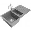 MEXEN/S MEXEN/S - Matias granitový drez 1.5 s odkvapkávačom vrátane batérie Carla, šedá 6502-71-670700-00 MEXEN/S MEXEN/S - Matias granitový drez 1.5 s odkvapkávačom vrátane batérie Carla, šedá 6502-71-670700-00