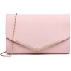 Miss Lulu Kabelka - semišová, listová, clutch, ružová Miss Lulu Kabelka - semišová, listová, clutch, ružová