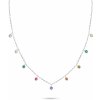 Brilio Silver Strieborný náhrdelník s farebnými zirkónmi NCL60W