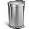 Pedálový odpadkový kôš Simplehuman – 60 l, polguľatý, kartáčovaná oceľ, FPP, rám na vrecká Pedálový odpadkový kôš Simplehuman – 60 l, polguľatý, kartáčovaná oceľ, FPP, rám na vrecká