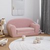 vidaXL Detská rozkladacia pohovka 2-miestna ružová mäkký plyš vidaXL Detská rozkladacia pohovka 2-miestna ružová mäkký plyš