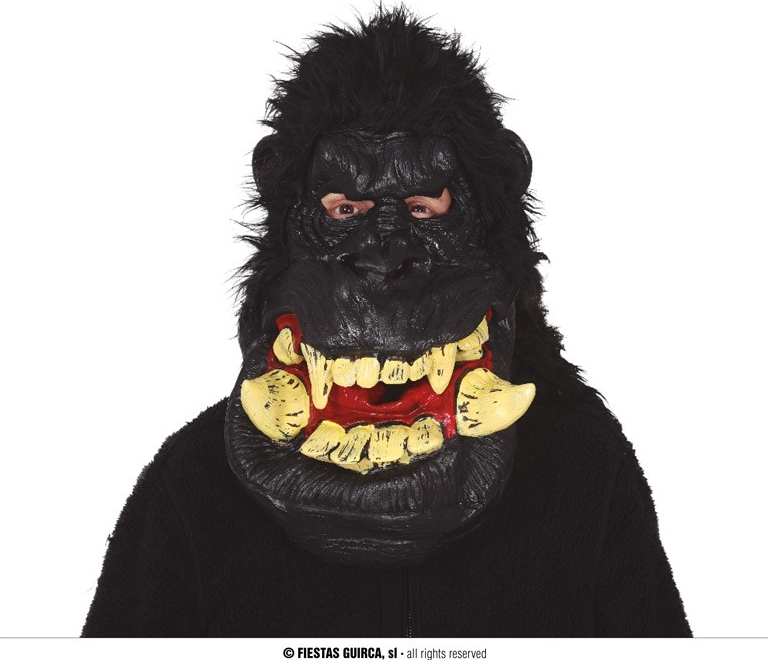 Latexová maska gorily s vlasy extra