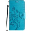 Peňaženkové puzdro Embossing Pattern Motýľ a kvet modré – Motorola Moto G35 5G Peňaženkové puzdro Embossing Pattern Motýľ a kvet modré – Motorola Moto G35 5G