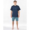 GINA Pánske bavlnené pyžamové krátke nohavice | 79198P - modrastá mesiac, XL GINA Pánske bavlnené pyžamové krátke nohavice | 79198P - modrastá mesiac, XL