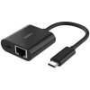 Belkin USB-C adaptér s Gigabit Ethernetem RJ45 + 100W napájení, černá INC019btBK Belkin USB-C adaptér s Gigabit Ethernetem RJ45 + 100W napájení, černá INC019btBK