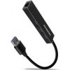 AXAGON HMA-GL3A, USB 3.2 Gen 1 hub, porty 3x USB-A + Gigabit Ethernet, kovový, kabel USB-A 20cm, Čierna