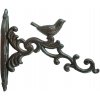 Esschert Design Liatinový držiak na kvetináč Bird, 5x21,5 cm, hnedá Esschert Design Liatinový držiak na kvetináč Bird, 5x21,5 cm, hnedá