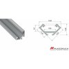 ALU PROFIL TYP C ROHOVÝ (45°) PRE 1 x 12MM LED ALU PROFIL TYP C ROHOVÝ (45°) PRE 1 x 12MM LED