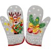 Vianočná Kuchynská chňapka - súprava 2ks rukavica s Vianočným motívom, sivá s magnetom Vianočná Kuchynská chňapka - súprava 2ks rukavica s Vianočným motívom, sivá s magnetom