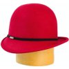 Dámsky vlnený klobúk zdobený opaskom - červená-čierna 55 Dámsky vlnený klobúk zdobený opaskom - červená-čierna 55