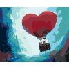 ZUTY Maľovanie podľa čísel PÁR LETIACI V SRDIEČKOVOM BALÓNE Rámovanie bez rámu a bez vypnutia plátna Rozmer 80 x 100 cm