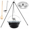 Perfect Home Kotlikset010 Trojnožka ku kotlíkom 1m + smaltovaný kotlík s pokrievkou 8 L + varecha + naberačka ZADARMO, 5 ks Perfect Home Kotlikset010 Trojnožka ku kotlíkom 1m + smaltovaný kotlík s pokrievkou 8 L + varecha + naberačka ZADARMO, 5 ks