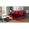 Rohová rozkladacia sedačka CRYSTAL čierno-červená Rohová rozkladacia sedačka CRYSTAL čierno-červená