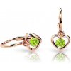 Cutie Jewellery Detské zlaté náušnice srdiečka C1943R Peridot Green Cutie Jewellery Detské zlaté náušnice srdiečka C1943R Peridot Green