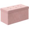 Taburetka s úložným priestorom LSF247R01 zo zamatu 76x38x38 cm – ružová Taburetka s úložným priestorom LSF247R01 zo zamatu 76x38x38 cm – ružová