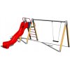 Playground System Reťazová hojdačka so šmykľavkou drevená (v.p. 1,5 m)