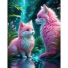 Norimpex Puzzle diamantová maľba: Ružové líšky 30 x 40cm 1-39 dielov