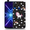Picasee silikónový čierny obal pre Honor 9X - Unicorn hviezdne nebo Picasee silikónový čierny obal pre Honor 9X - Unicorn hviezdne nebo