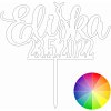 Zápich - Meno s dátumom - Matná farba - 12cm - bez paličky Zápich - Meno s dátumom - Matná farba - 12cm - bez paličky