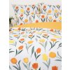 bavlna obliečky Renforcé Kvety tulipánov oranžové 140x220 70x90