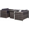 Záhradný nábytkový set z umelého ratanu VidaXL, sivý, 11-dielny Záhradný nábytkový set z umelého ratanu VidaXL, sivý, 11-dielny