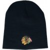 Pánska zimná čiapka Chicago Blackhawks NHL Bez manžety, pletená, čierna Pánska zimná čiapka Chicago Blackhawks NHL Bez manžety, pletená, čierna