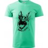 Čiernobiela karikatúra Nemecký ovčiak - Klasické pánske tričko vyššej gramáže - 3XL ( Mätová ) Čiernobiela karikatúra Nemecký ovčiak - Klasické pánske tričko vyššej gramáže - 3XL ( Mätová )