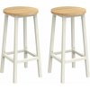 VASAGLE Kruhové barové stoličky, 65 cm, svetlo béžové drevo, 2 ks VASAGLE Kruhové barové stoličky, 65 cm, svetlo béžové drevo, 2 ks