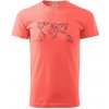 Geometria - svet - Klasické pánske tričko vyššej gramáže - 3XL ( Korálová ) Geometria - svet - Klasické pánske tričko vyššej gramáže - 3XL ( Korálová )