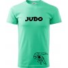 Judo nápis + postavy - Klasické pánske tričko vyššej gramáže - XL ( Mätová ) Judo nápis + postavy - Klasické pánske tričko vyššej gramáže - XL ( Mätová )