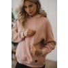 Hrubá tehotenská a dojčiaca oversized mikina Powder Pink Hrubá tehotenská a dojčiaca oversized mikina Powder Pink