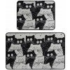 Čierne/sivé kúpeľňové predložky v súprave 2 ks 60x100 cm White Cats – Foutastic Čierne/sivé kúpeľňové predložky v súprave 2 ks 60x100 cm White Cats – Foutastic