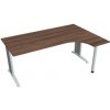 Hobis Pracovný stôl Flex, ergo, ľavý, 180x75,5x120 (80x40) cm, orech/kov Hobis Pracovný stôl Flex, ergo, ľavý, 180x75,5x120 (80x40) cm, orech/kov