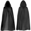 PLÁŠŤ ČIERNY LÁTKOVÝ 130 CM S KAPUCŇOU ČIERNY MATERIÁL HALLOWEEN PLÁŠŤ ČIERNY LÁTKOVÝ 130 CM S KAPUCŇOU ČIERNY MATERIÁL HALLOWEEN