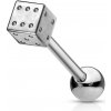 Šperky eshop - Piercing do jazyka - oceľová hracia kocka W37.16 Šperky eshop - Piercing do jazyka - oceľová hracia kocka W37.16