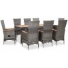 Zostava záhradného nábytku z umelého ratanu VidaXL, sivá, 9-dielna Zostava záhradného nábytku z umelého ratanu VidaXL, sivá, 9-dielna