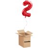 HeliumKing Balónový box - Narodeninové číslo 2 červený 86 cm HeliumKing Balónový box - Narodeninové číslo 2 červený 86 cm
