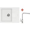 Granitový drez s batériou LINEA 600 480 x 600 mm biela matná G1828 + batéria Elka Granitový drez s batériou LINEA 600 480 x 600 mm biela matná G1828 + batéria Elka